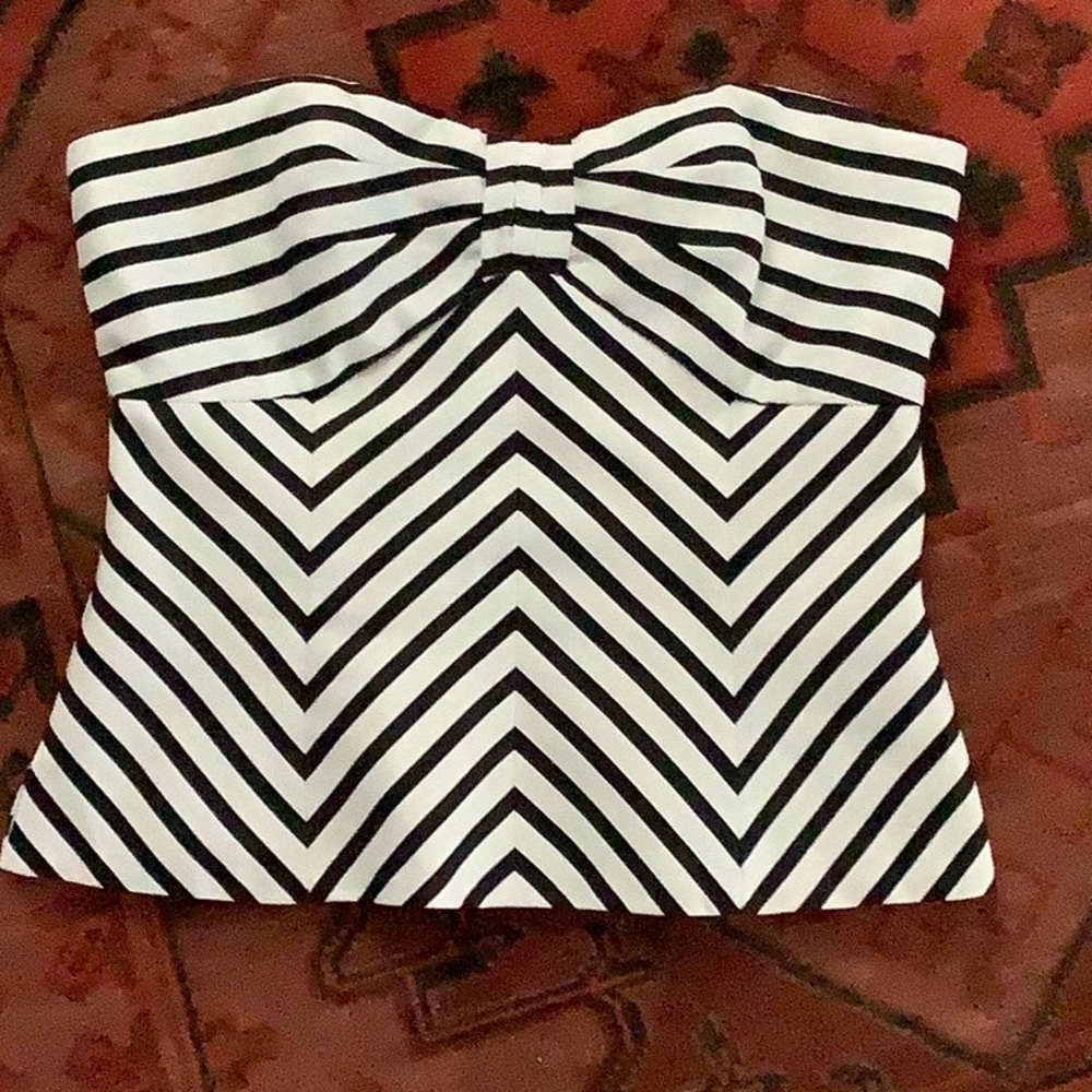 White House Black Market Striped Bustier